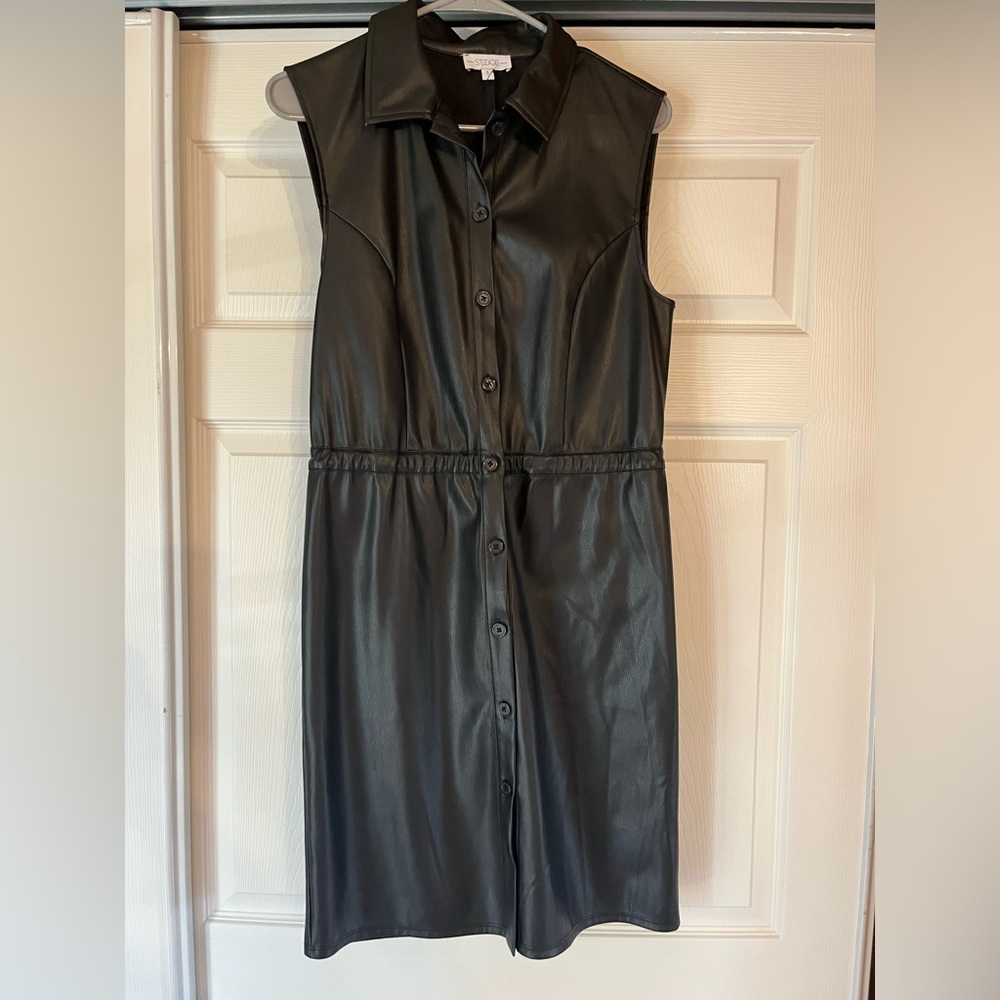 NWOT Sedge Black Leather Dress